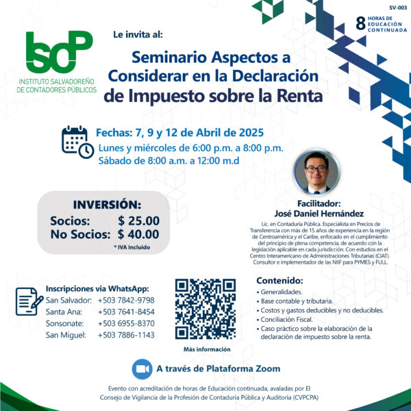 Seminario Aspectos a Considerar en la Declaración de Impuesto sobre la Renta